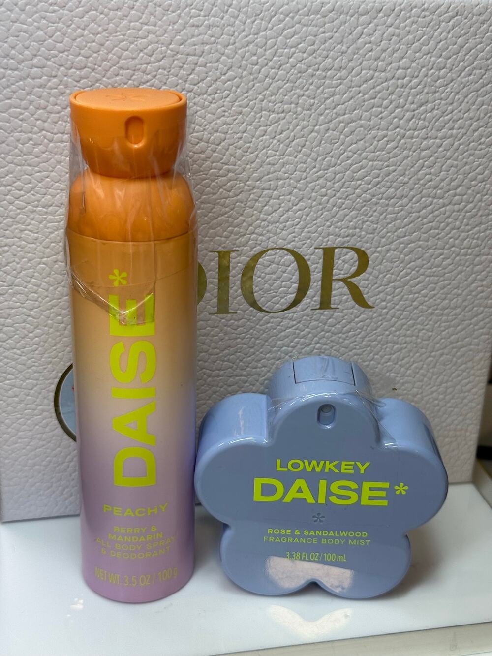 Daise BUNDLE of 2 - Peachy All Body Spray 100 g & LowKey Body Mist 100 mL - NEW
